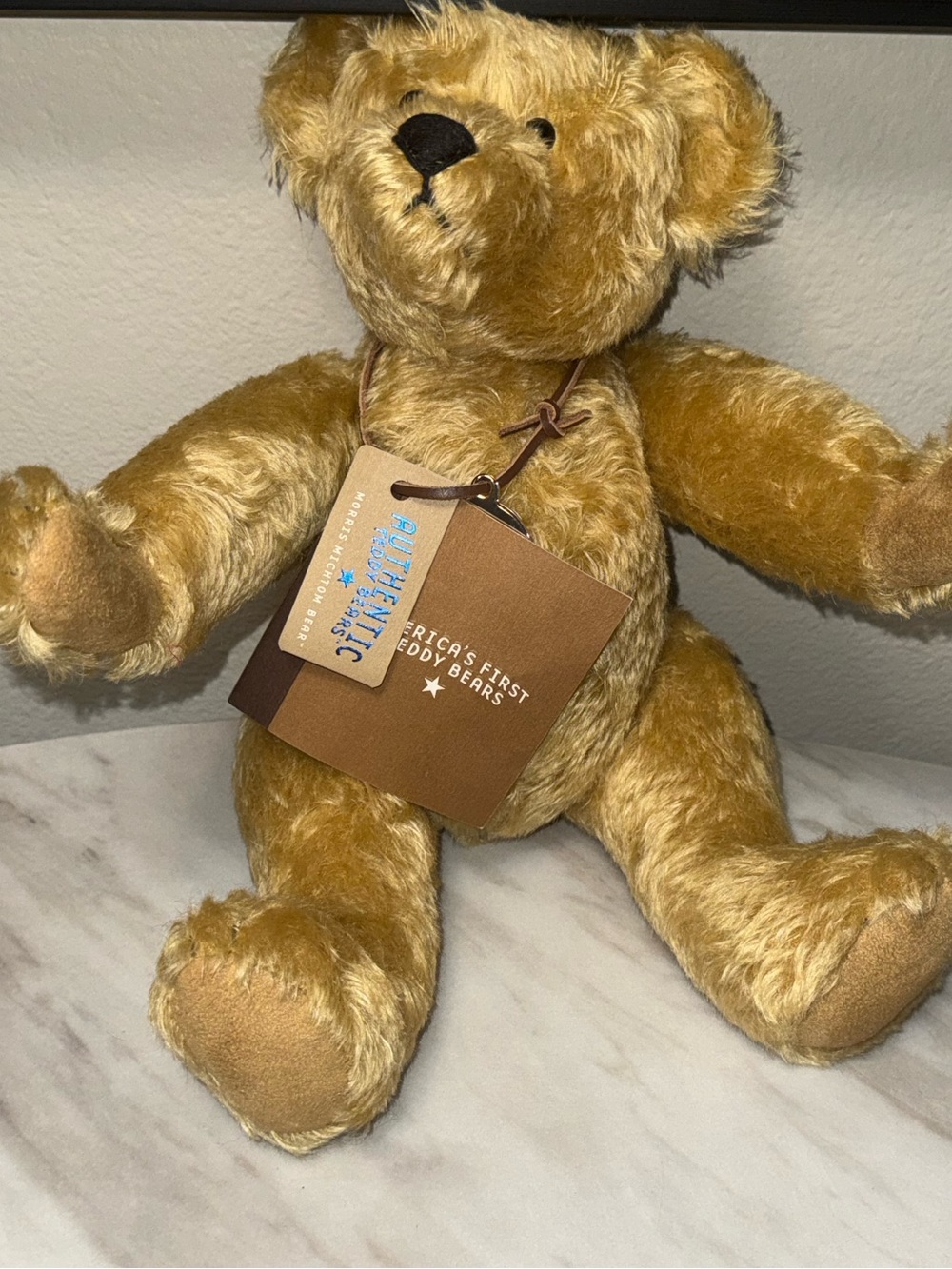 Authentic Teddy Bears Morris Michtom Bear 14" Brown Plush w/ Hang Tag 2002